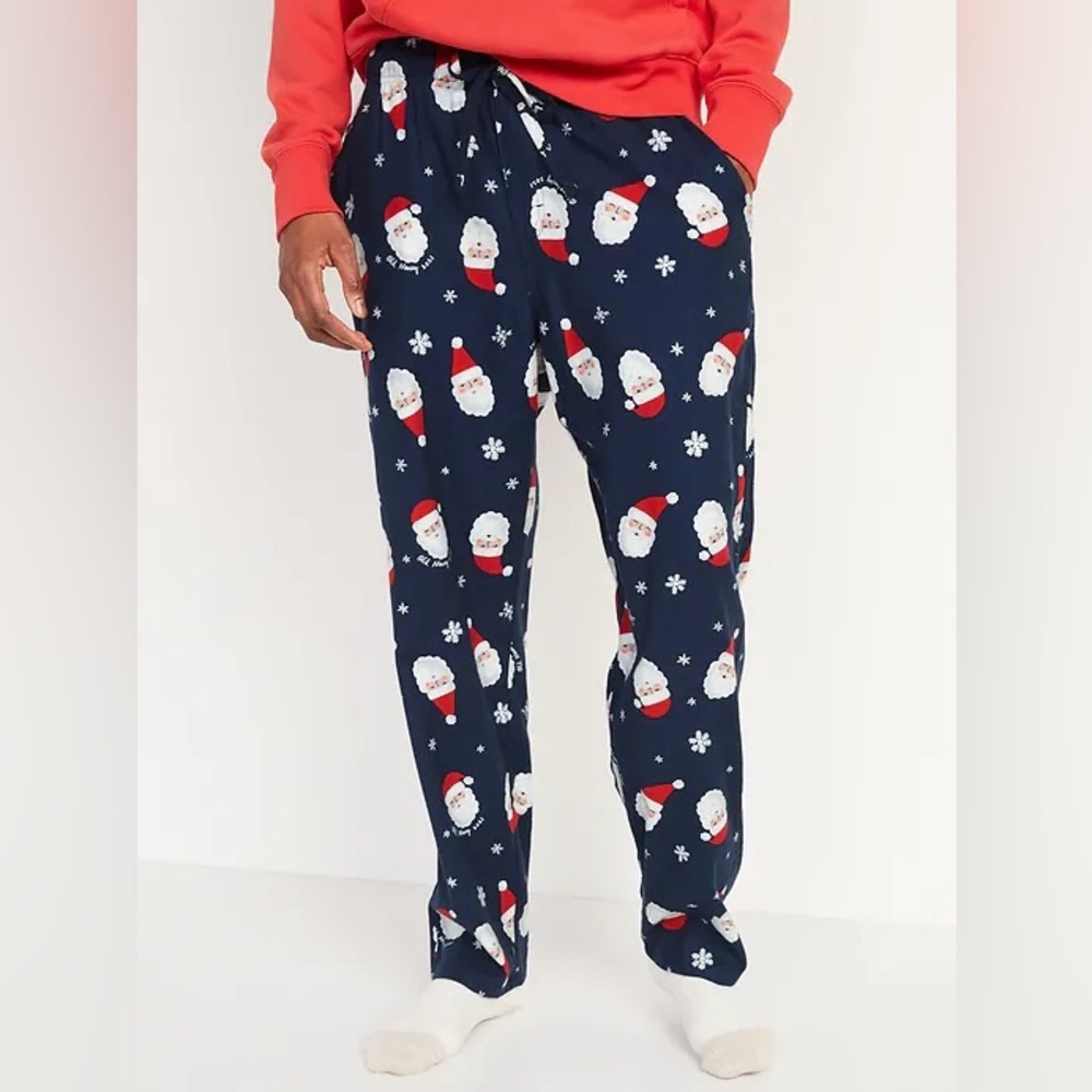 Old Navy Womens Plus Size 3X Navy Christmas Santa Flannel Pajama Pants